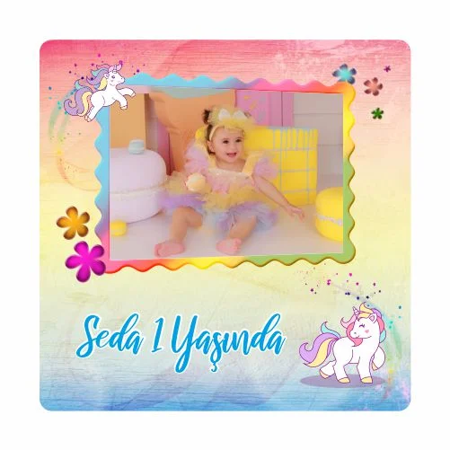 Unıcorn Temalı Doğum Günü Magneti